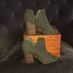 Charlotte Russe Peep-Toe Heeled Booties